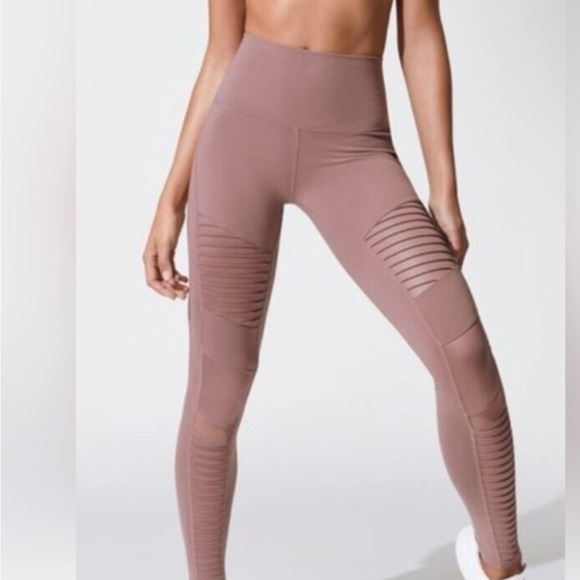 Alo Motto High-Waisted Leggings Dusty Rose M - Picture 1 of 5